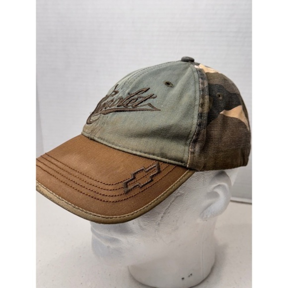 Chevrolet Hat Baseball Cap‎ Camo Brown Logo Adjustable - Picture 2 of 8